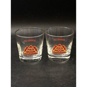 Red Hook Short 2 3/4” Tall Clear IPA Beer Rocks Glass LOT 2 Glasses